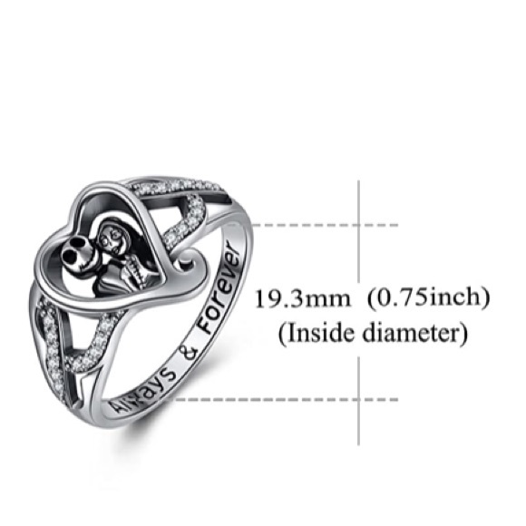 18k Diamond Nightmare Before Christmas Heart Ring - Picture 11 of 11
